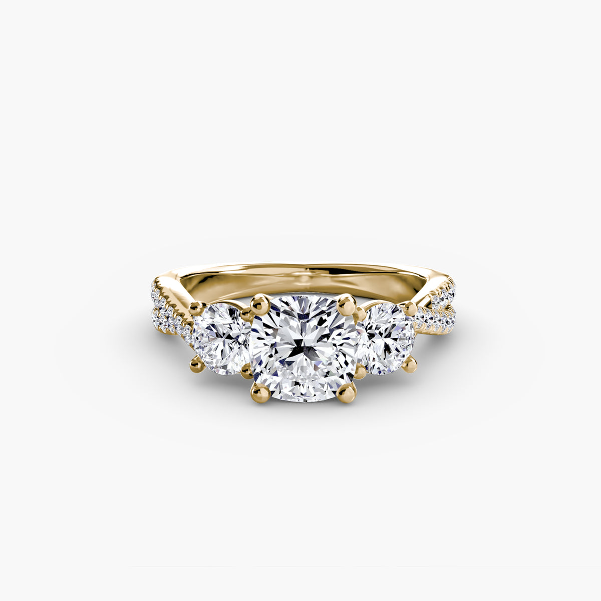 Three-Stone with Pavé Band 2