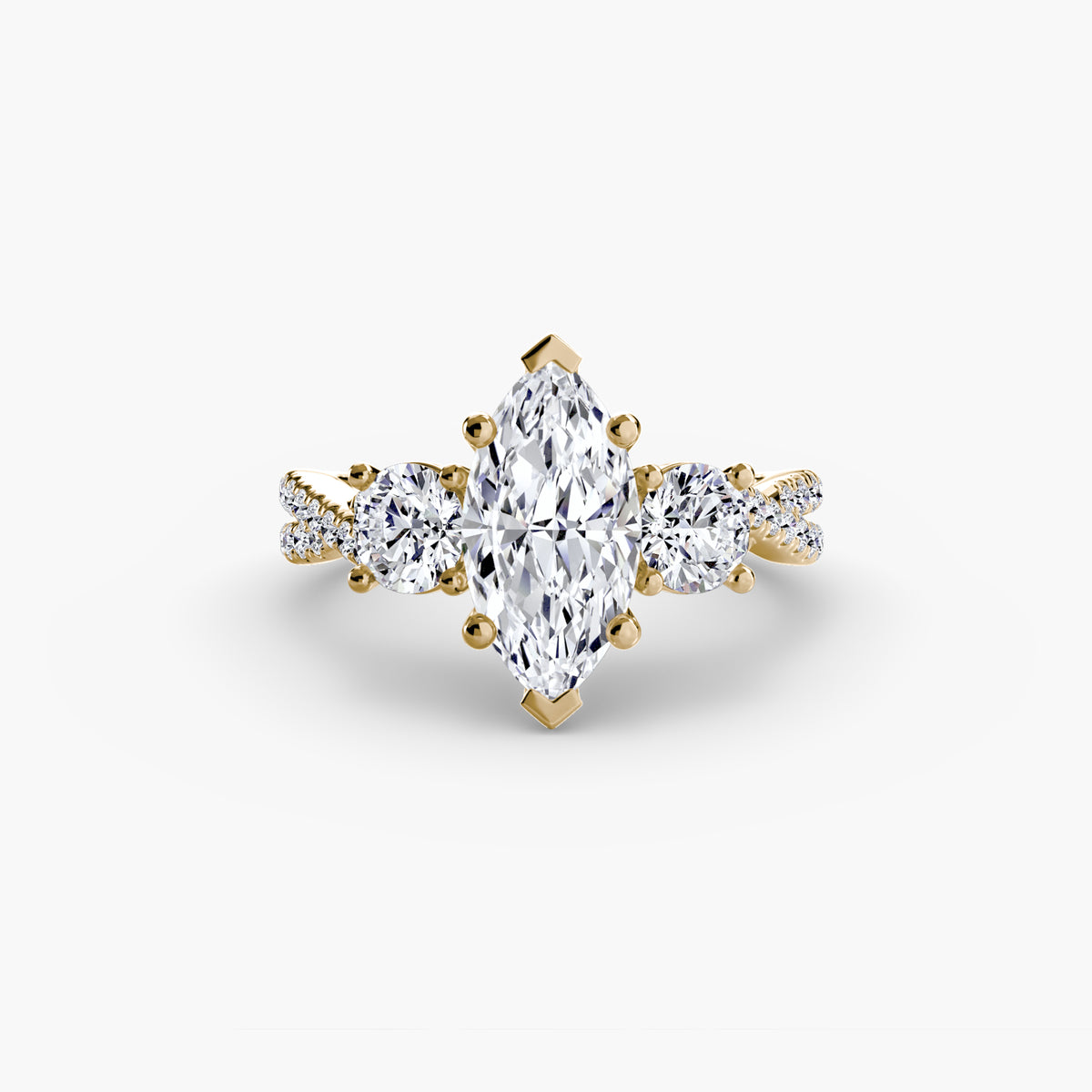 Three-Stone with Pavé Band 2
