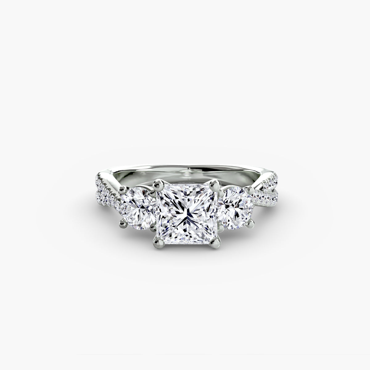 Three-Stone with Pavé Band 2