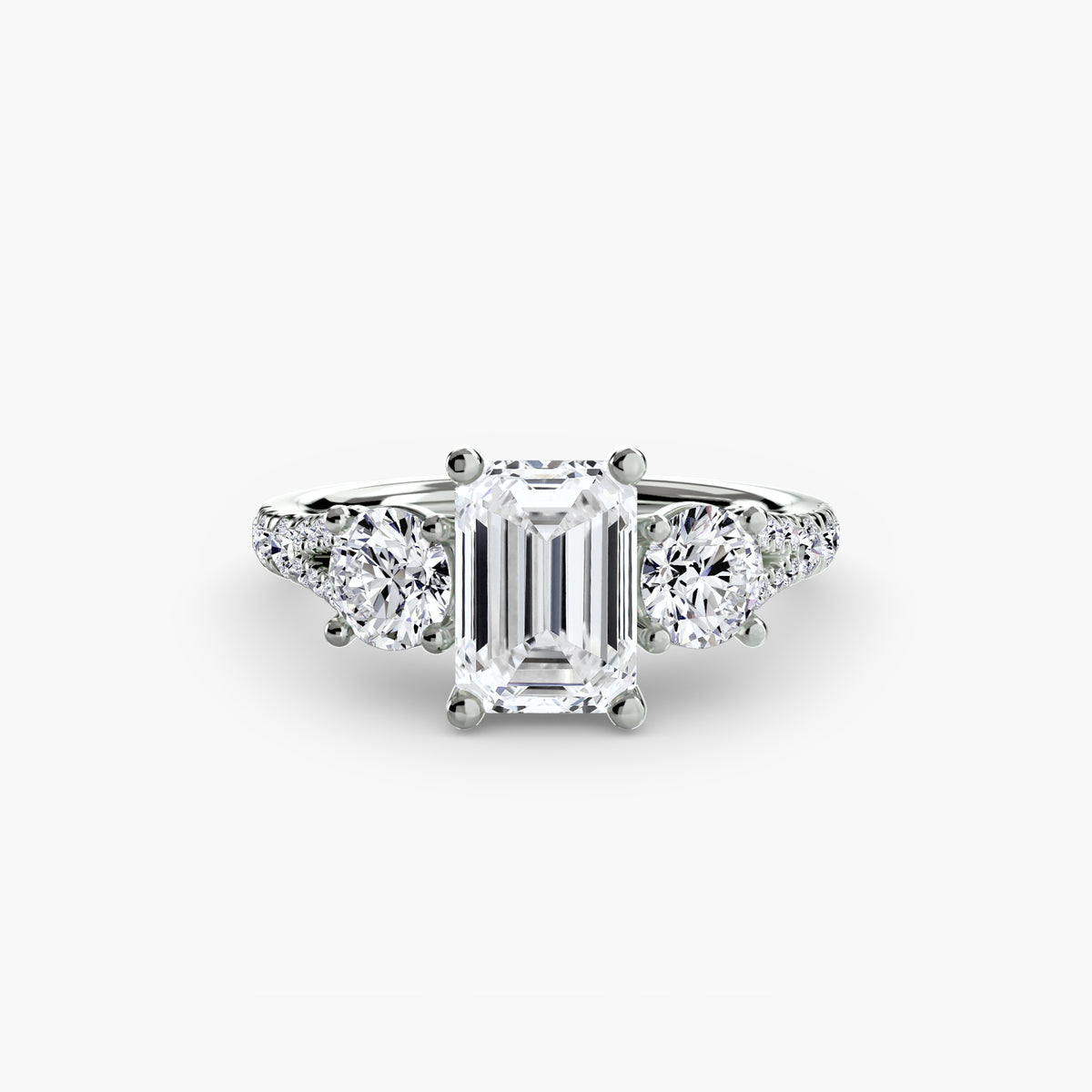 Three-Stone with Pavé Band 3
