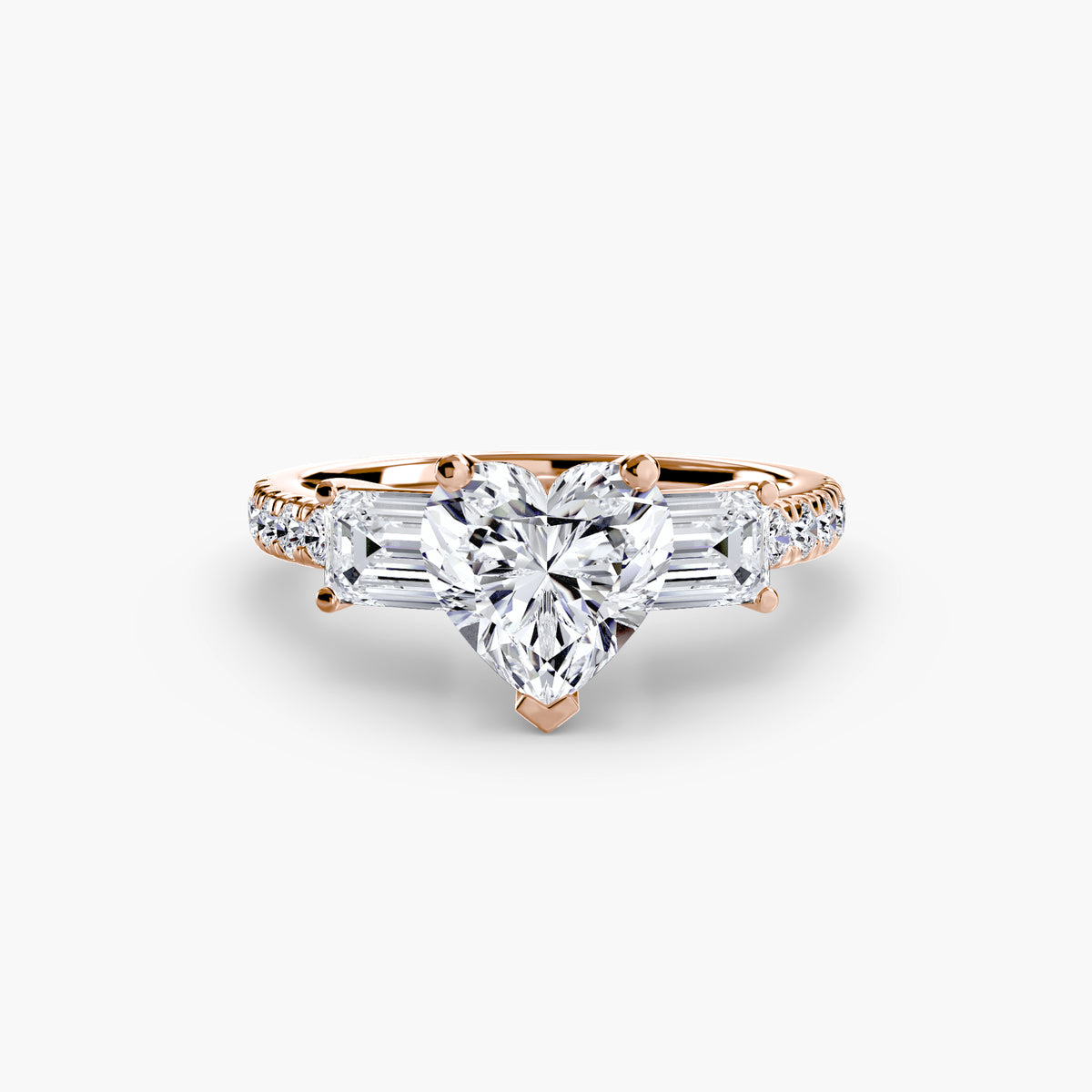 Three-Stone Ring with Pavé Band 4