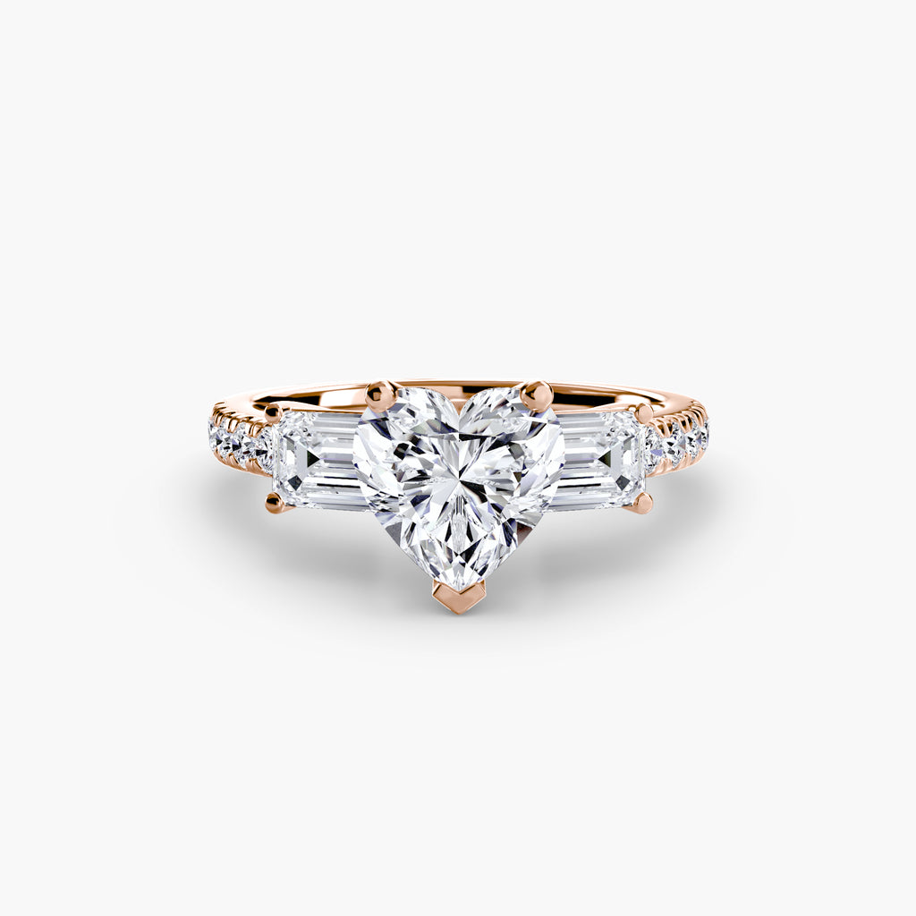 Three-Stone Ring with Pavé Band 4