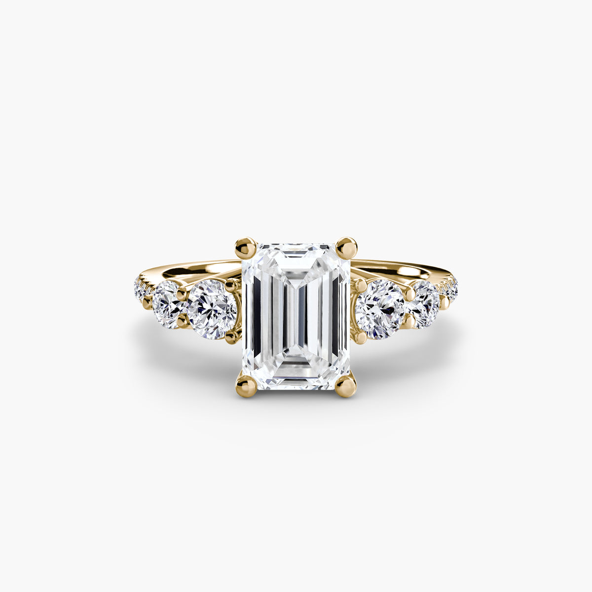 Five Stone Ring with Pavé Band