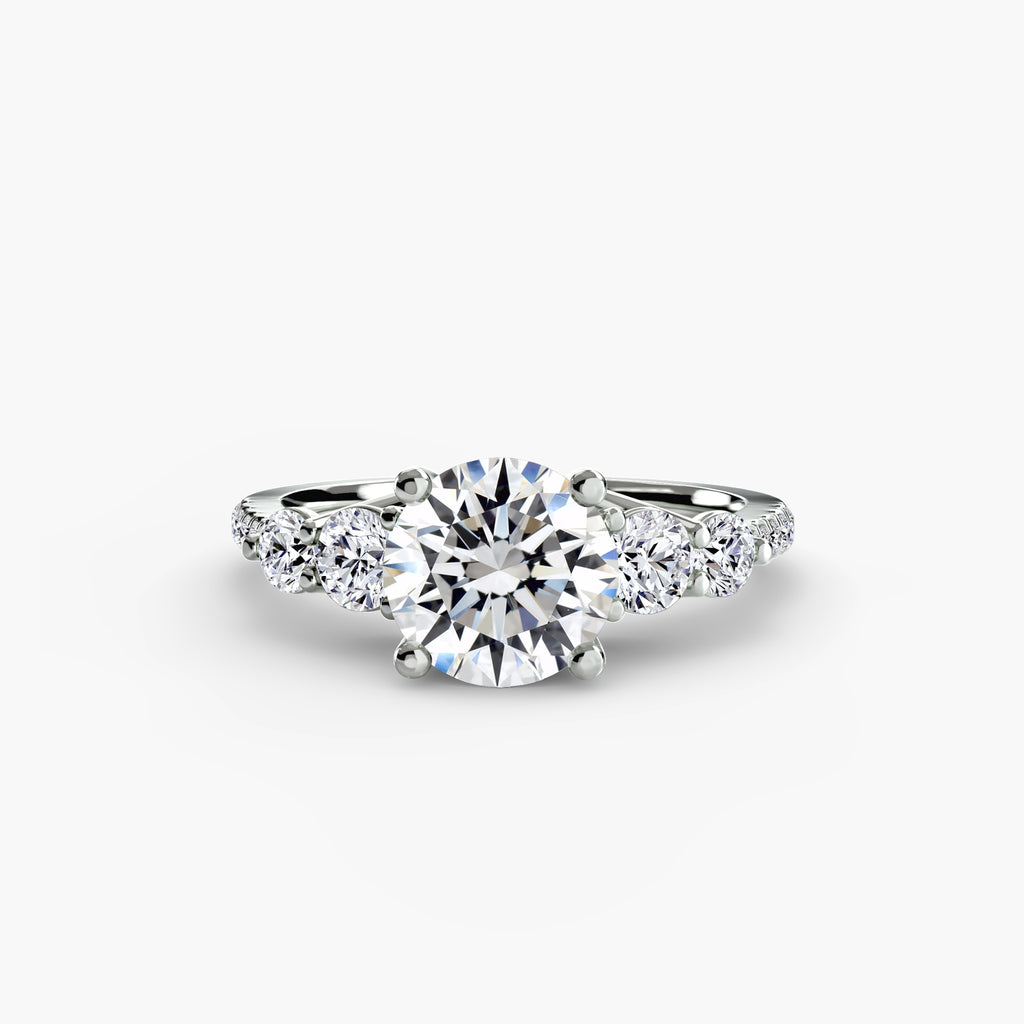 Five Stone Ring with Pavé Band