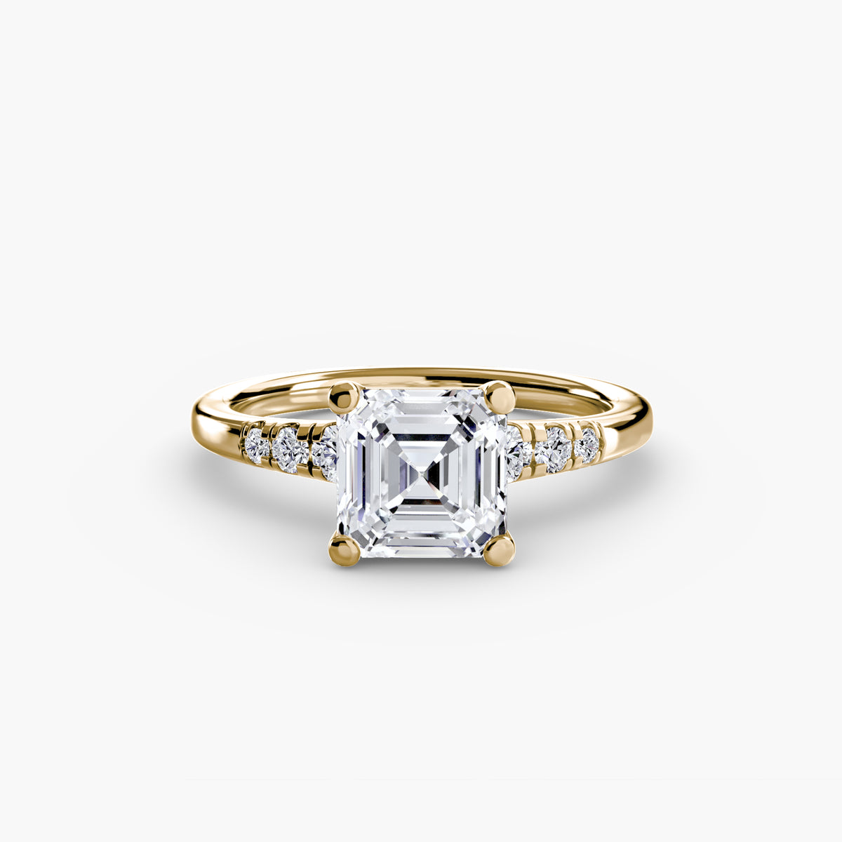 Solitaire with Shoulder Accents