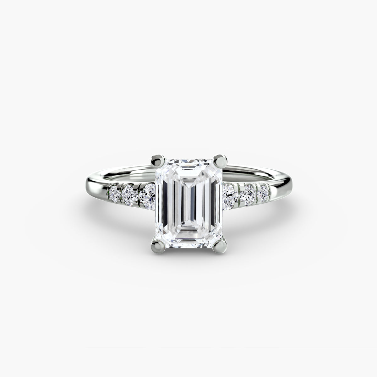 Solitaire with Shoulder Accents